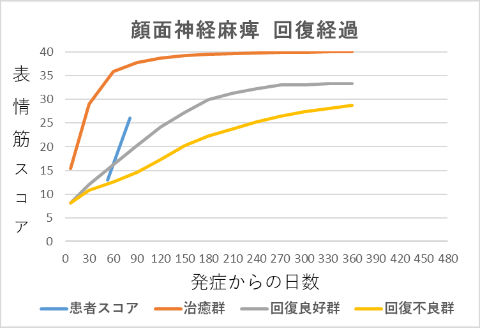 顔面神経麻痺回復経過グラフ13053