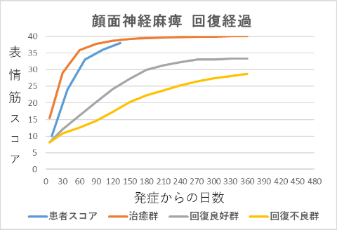 顔面神経麻痺回復経過グラフ10011