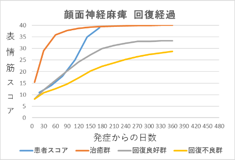 顔面神経麻痺回復経過グラフ11019