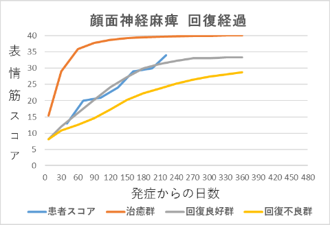 顔面神経麻痺回復経過グラフ13040