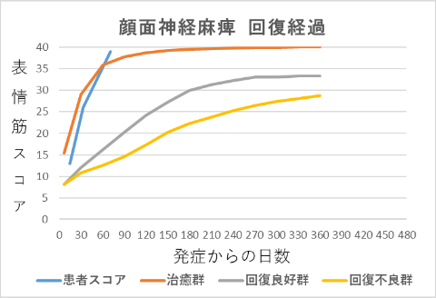 顔面神経麻痺回復経過グラフ13015