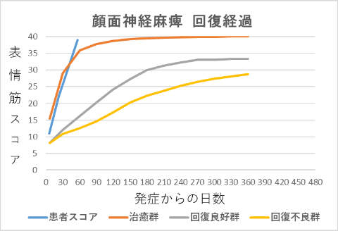 顔面神経麻痺回復経過グラフ11006